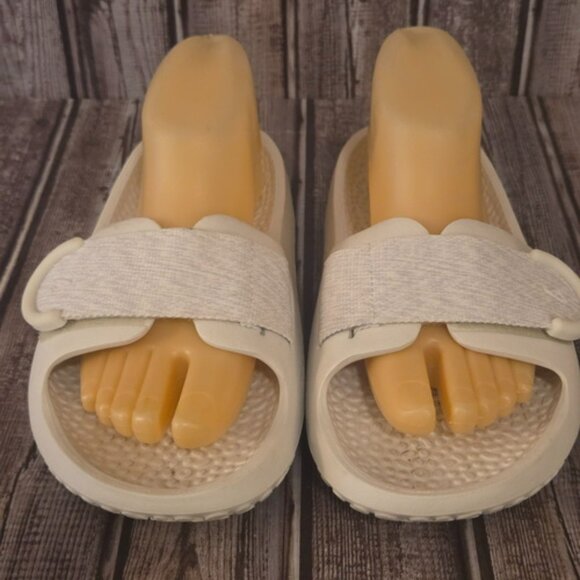 Sz 7 Women's Allbirds Sugar Slider White Blizzard Adjustable Strap Sandals VGUC! - Picture 2 of 7